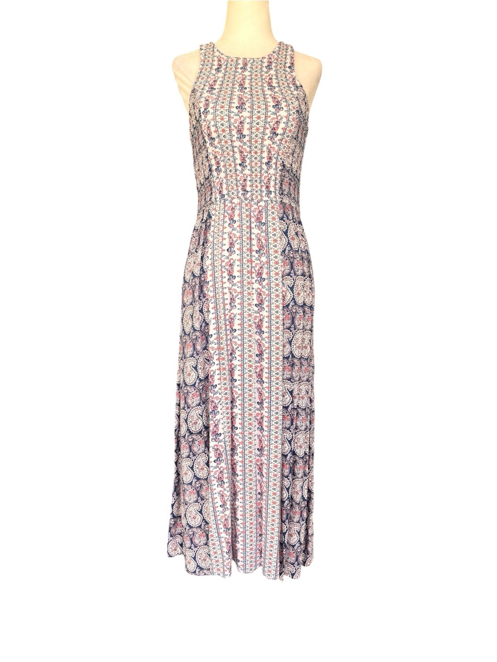 Japna Navy Blue and White Printed Maxi Dress - Picture 4 of 15
